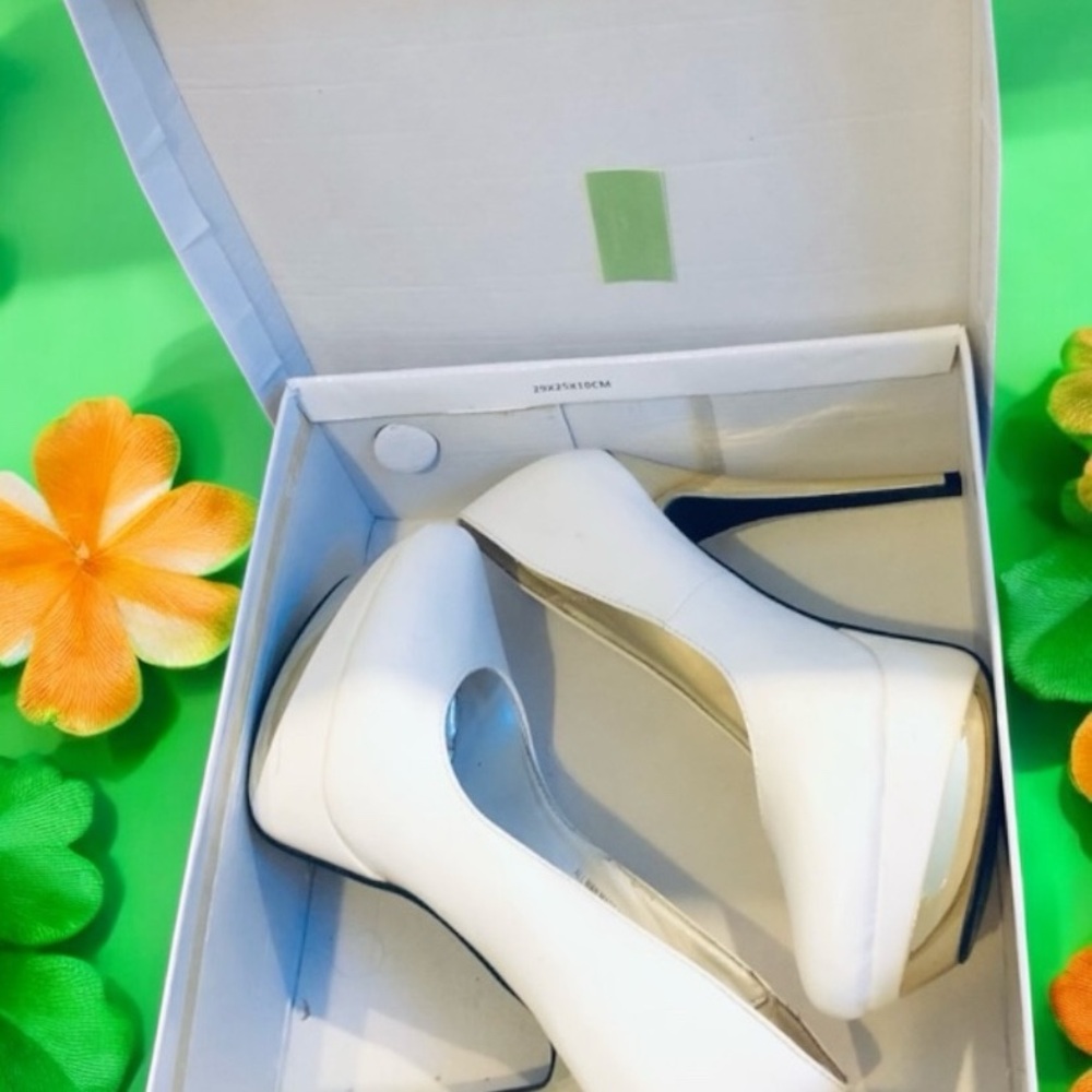 Elegant White Stiletto Heels